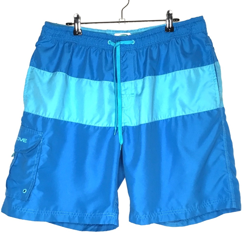 💎Teal Cove Two-Tone Blue Mens Swim Trunks Size XL